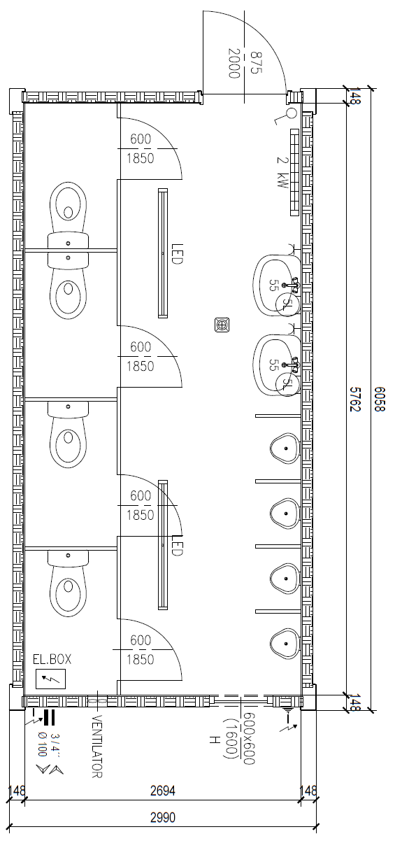 SANITARY MODULE S3 - 3000 - Warex